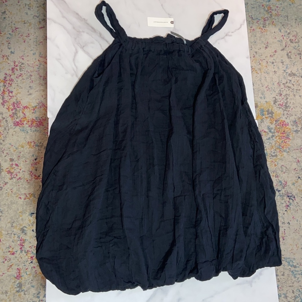 Anthropologie Black Halter Sundress Mini